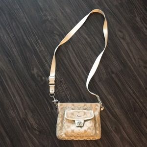 Cream/white Coach purse